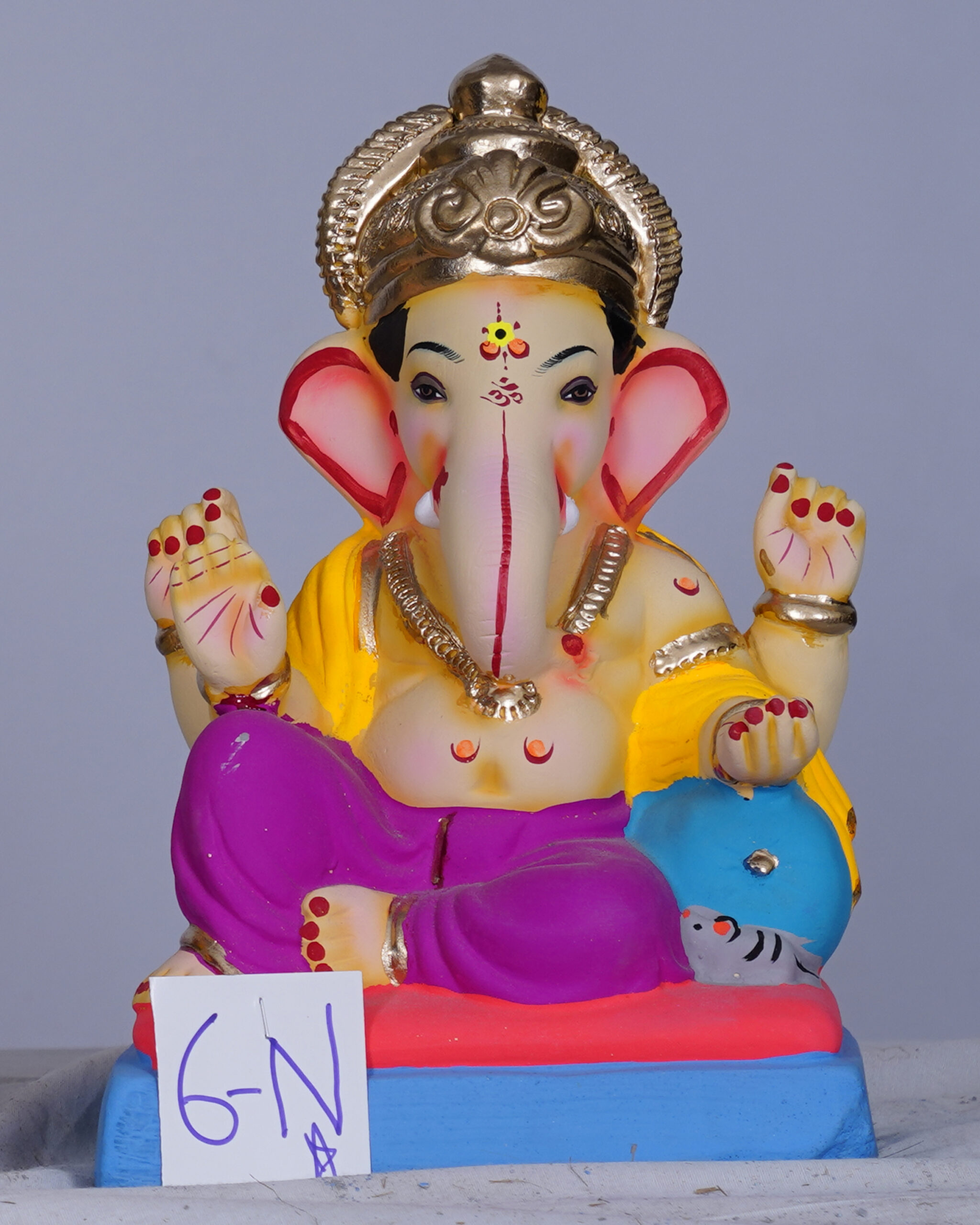 Ganpati Idol with Mukut - Atharv Eco-friendly Ganesh Idols