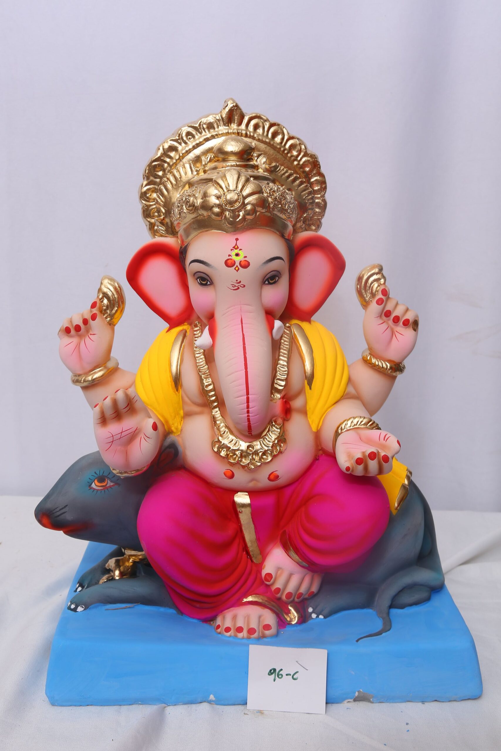 Ganpati Idol sitting on Mushak - Atharv Eco-friendly Ganesh Idols