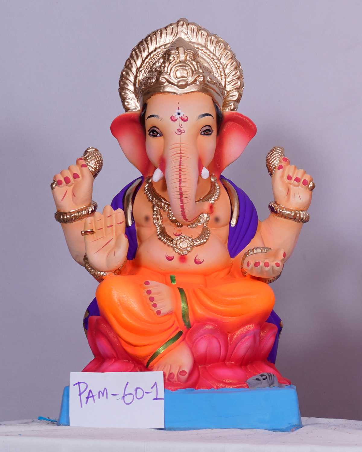 Ganpati Idol sitting on lotus flower - Atharv Eco-friendly Ganesh Idols